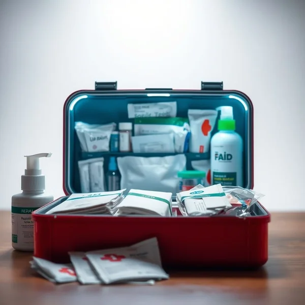 شخص يرتب a first-aid kit ليكون مستعدًا للطوارئ